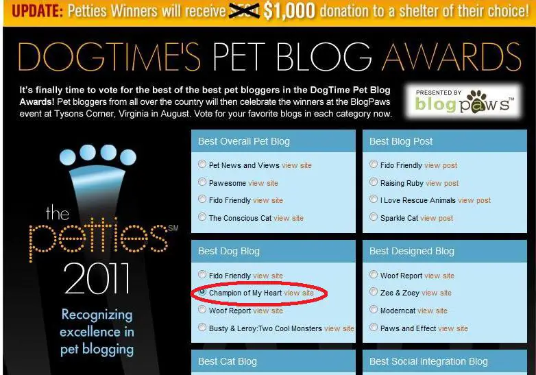 best dog blog voting graphic Champion of My Heart