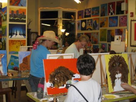 best dog blog, champion of my heart, Art on the Brix paint your pet night 