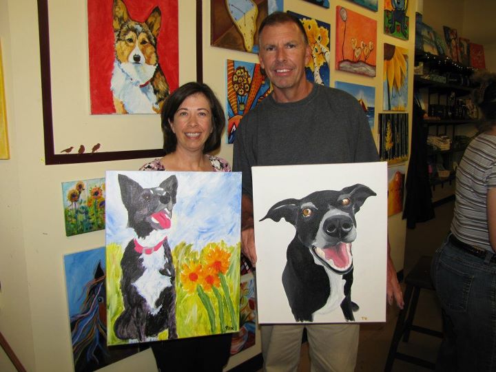 best dog blog, champion of my heart, Art on the Brix paint your pet night