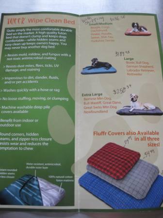 best dog blog, champion of my heart, tuffr dog bed brochure, made in Colorado, made in the USA