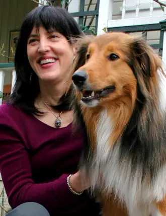 best dog blog, champion of my heart, photo of Animal Wise author Virginia Morell and her dog Buck