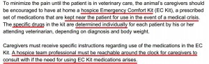 pet hospice guidelines for emergency kit graphic