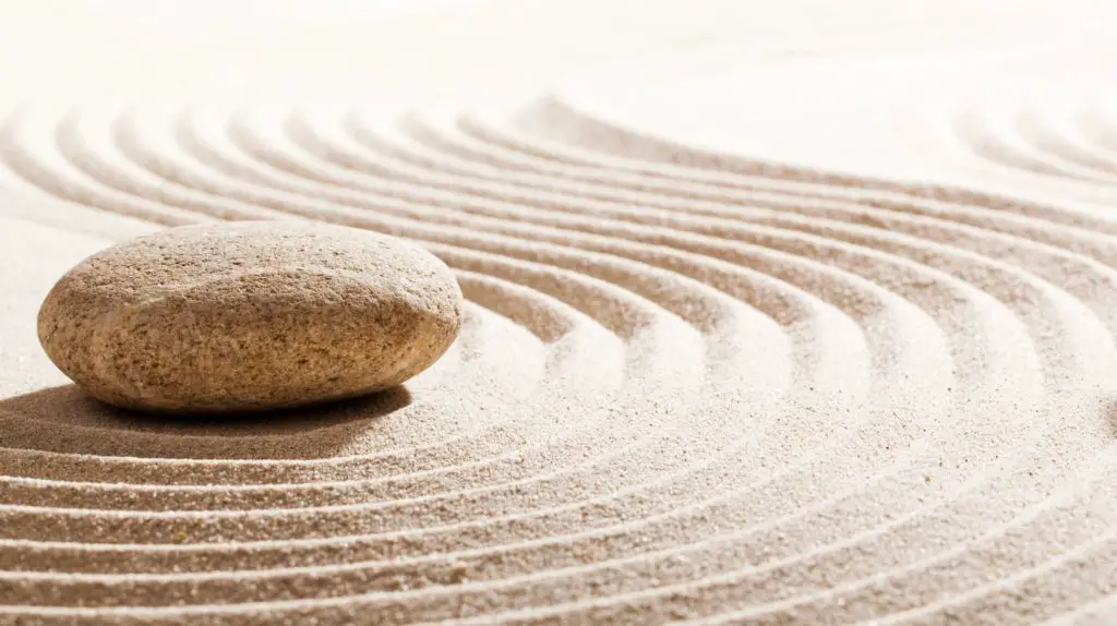 peaceful photo with stone and sand