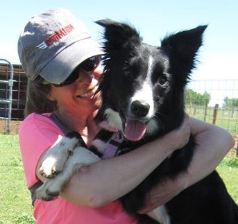 roxanne hawn and clover photo during first herding lesson