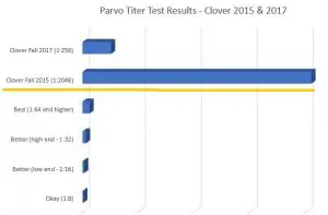 titer testing sample test results chart - parvo