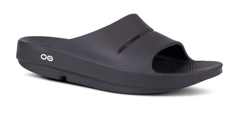 black slide on sandal from OOFOS