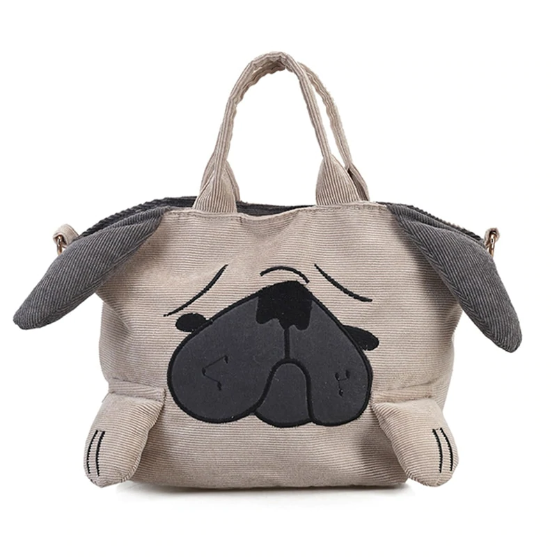 woof meow love pug purse