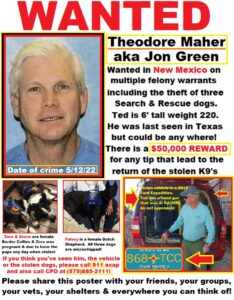 BOLO kidnapped dogs - suspect wanted flier