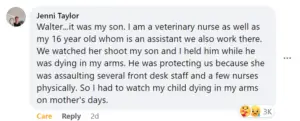fb comment from Jenni Taylor Shively Animal Hospital Shooting
