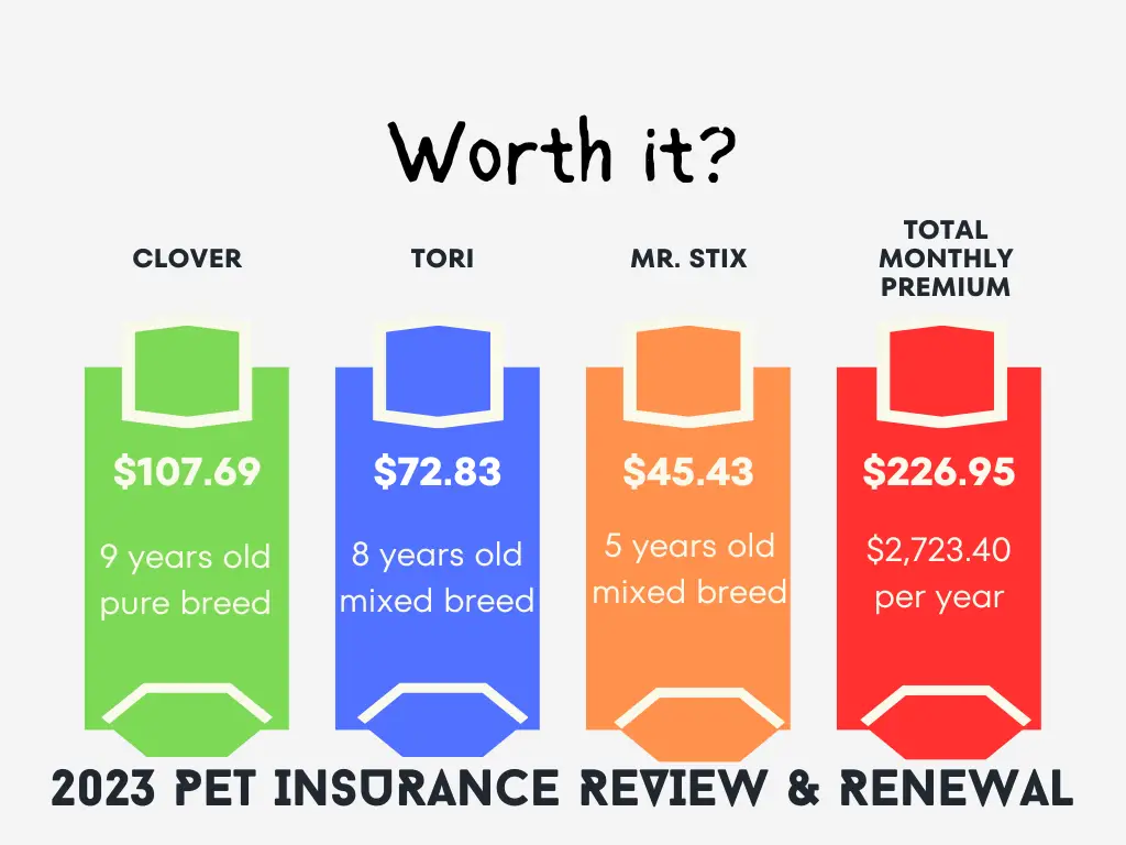 pet insurance annual review of costs graphic