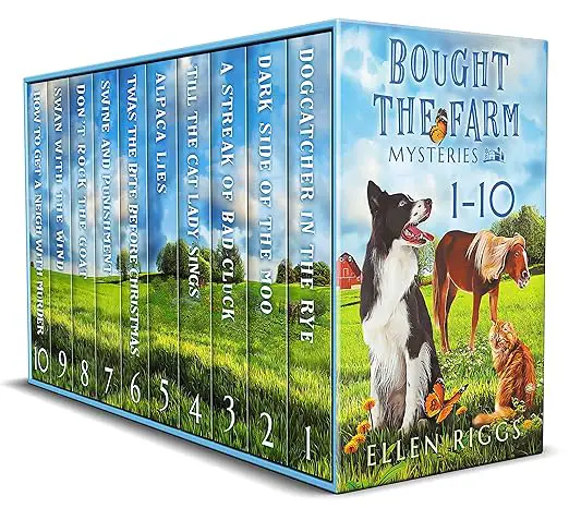 mystery book series photo, books 1-10 of bought the farm mysteries