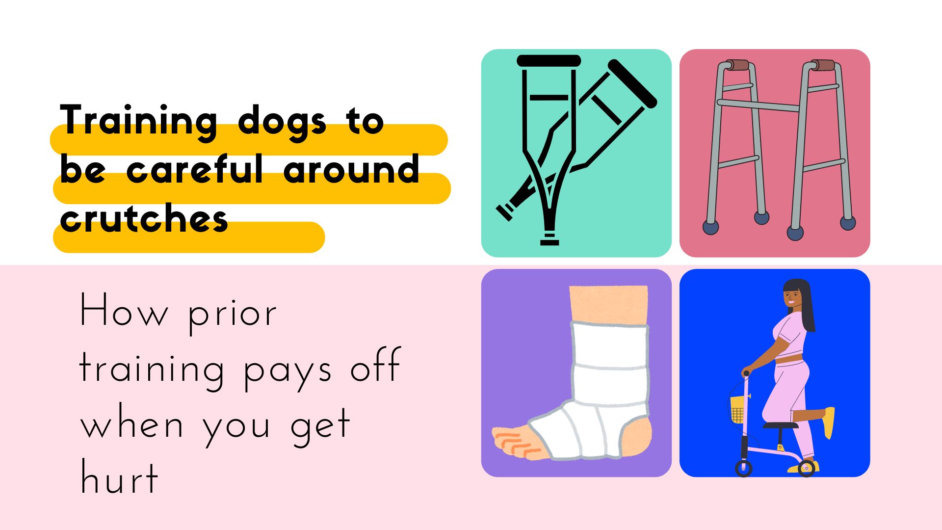 teaching dogs to be careful around crutches main graphic