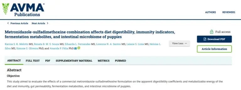 study into common tummy meds puppies main graphic - Image of the study headline, authors and objective
