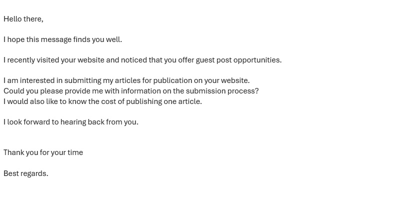 sample guest post request that shows people do not read
